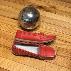 ✈️Kunsto Leather vibrant colorful Moccasins preppy casual work daily slipon